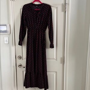 Elegant Black and Red Polka Dot Dress